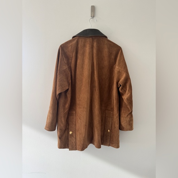 NILI LOTAN Kedem Leather Trimmed Suede Brown Jacket L - Picture 12 of 16